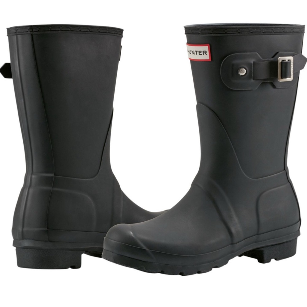 Hunter Women’s Original Short Black Rain Boots‎ NEW Size 7